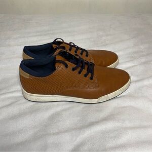 Aldo Hermond Men's Size 9.5 Cognac Brown Leather Casual Sneakers Shoes